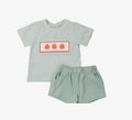 Smocked Pumpkin Boy Short Set