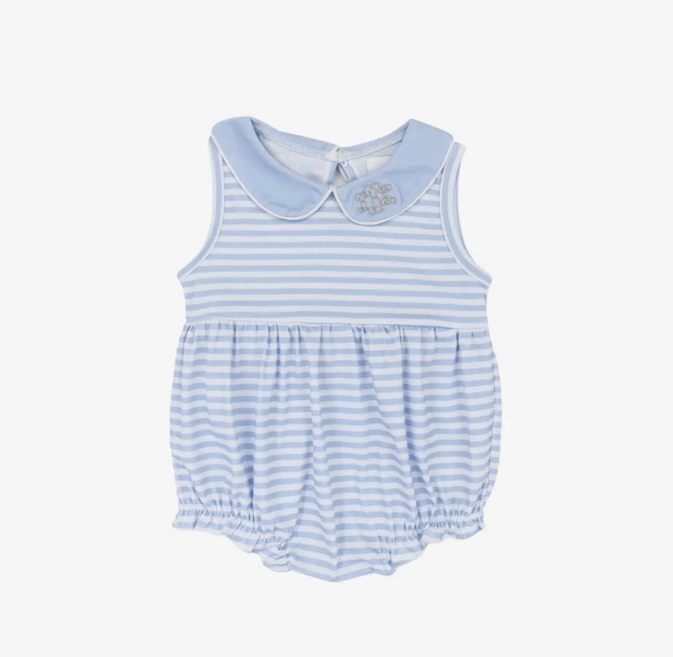 Dusty Blue Stripe Girls Bubble