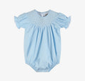 Blue & White Smocked Bubble