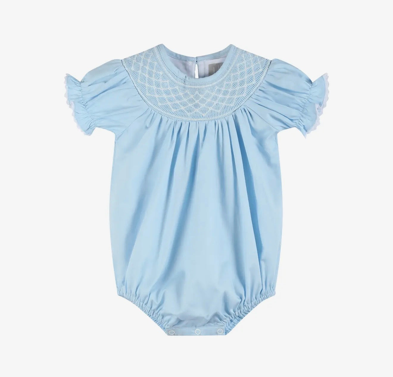 Blue & White Smocked Bubble