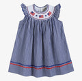 Royal Blue American Flag Smocked Dress