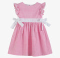 Light Pink Gingham Ruffle Bow Dress